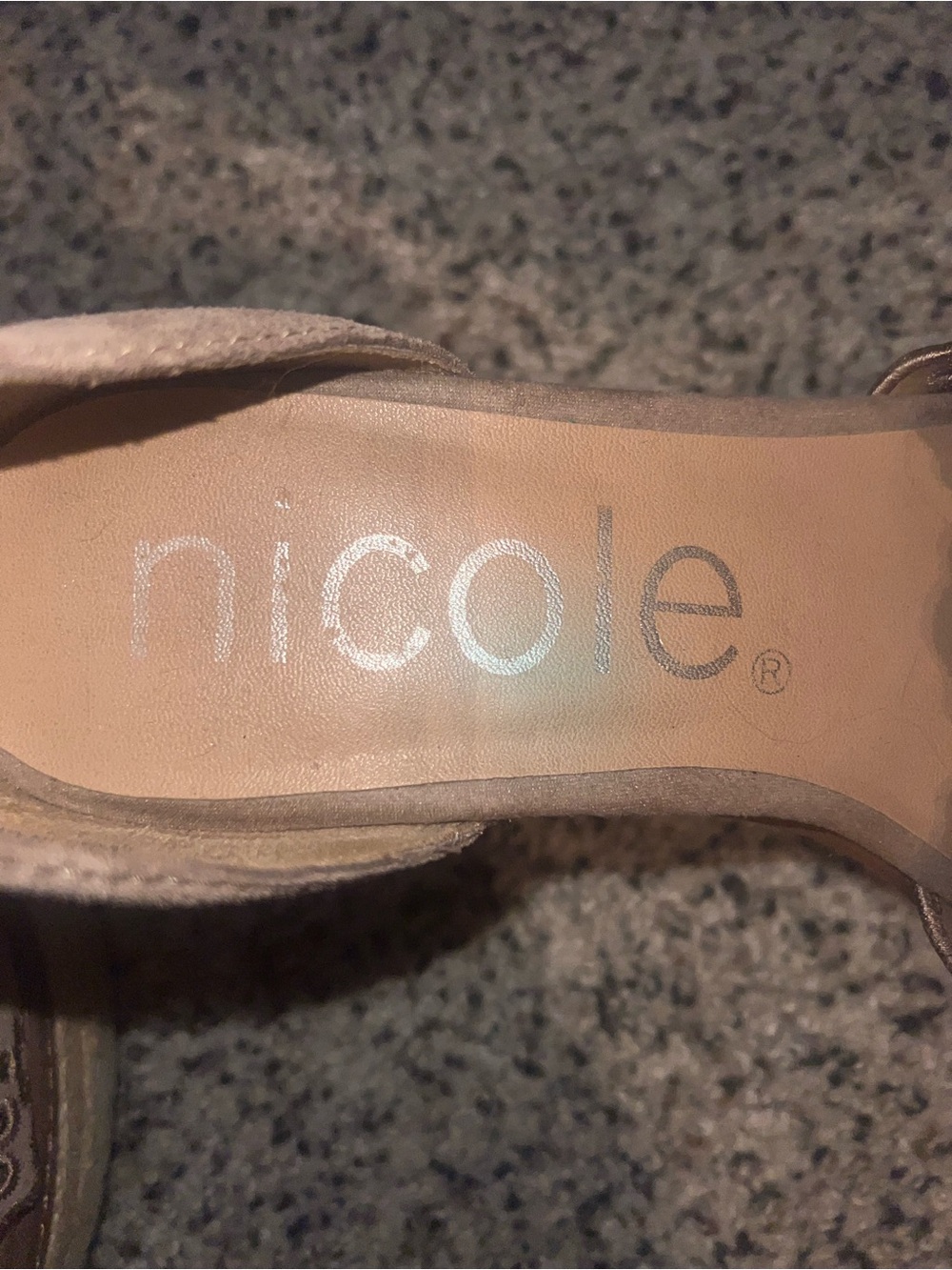 Nicole Taupe Suede Almond Toe Heel